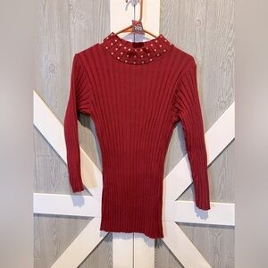 B14.01 LEW Magram Collection Long Sleeve Ribbed Mock Neck 100% Cotton sweater